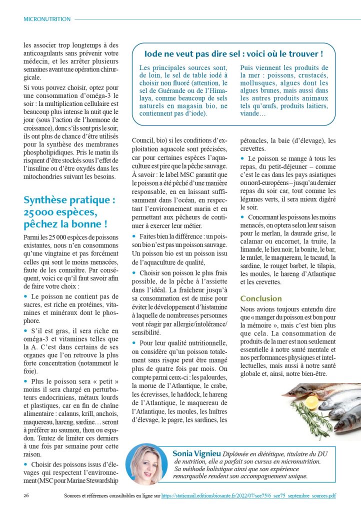 Article Santé Corps Esprit - Poisson atout santé ou aliment empoisonné - Sonia Nutrition 092024 3